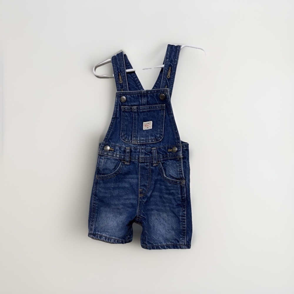 Old Navy Workwear Jean Shortalls Baby 12-18 Months Washed Denim Y2K